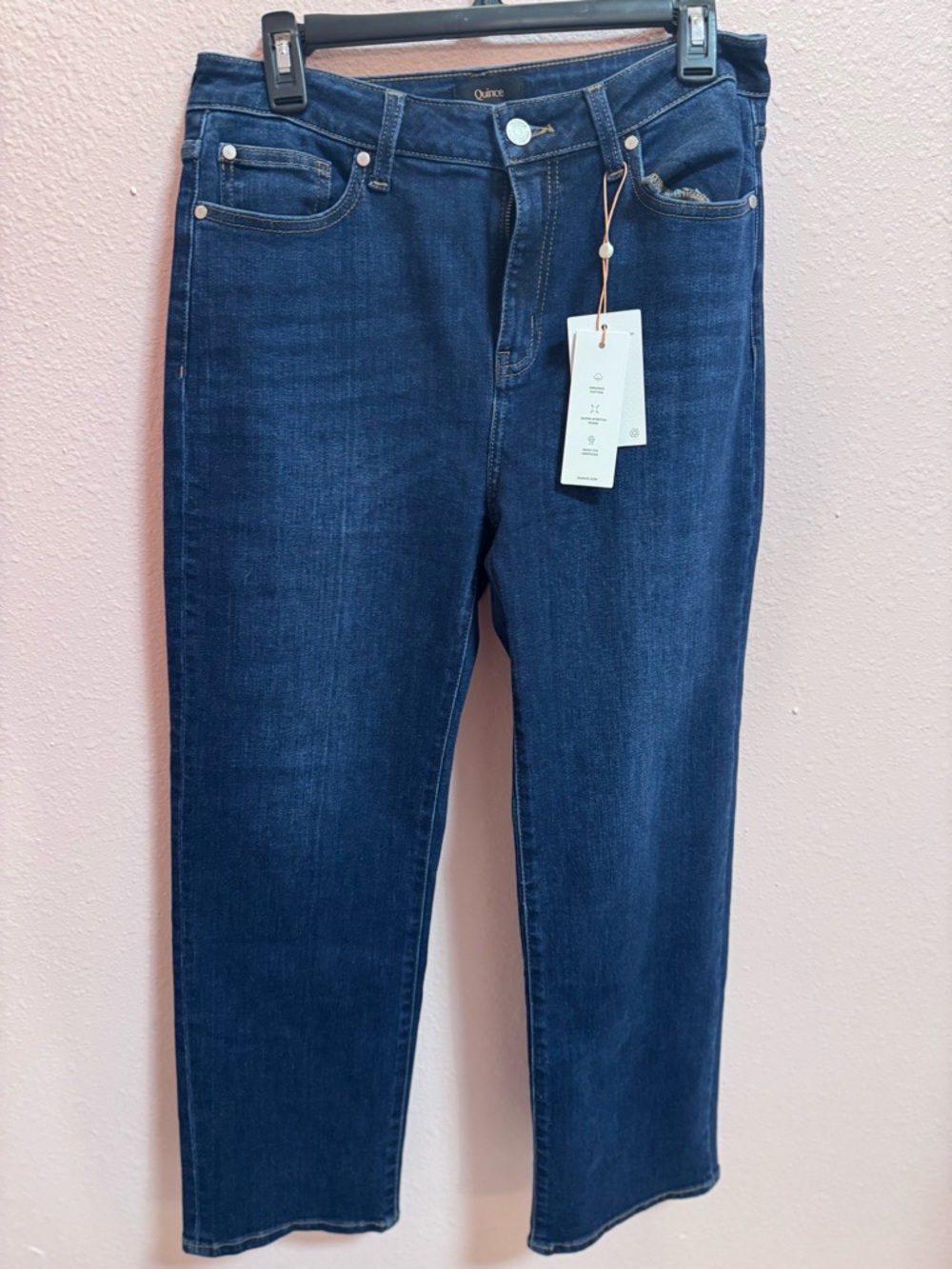 Quince Women's Dark Indigo Cropped Stretch Jeans - Picture 5 of 5